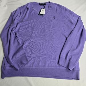 NWT Polo Golf Merino Wool pullover Sweater Size XL Hyacinth Purple